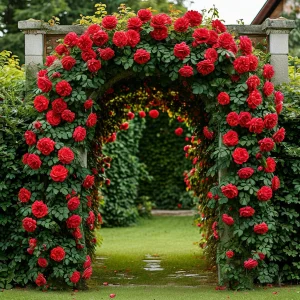 Роза плетистая Алый Триумф купить по цене от 319р. в интернет-магазине «Посадика» с доставкой почтой в в Абакане и по всей России – [изображение №1].